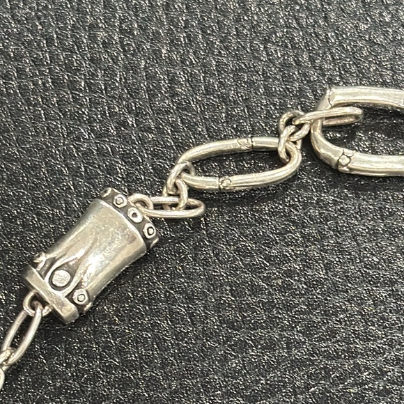 John Hardy 36" Sterling Silver Bamboo Shaped Station Chain Link Necklace - Picture 7 of 9